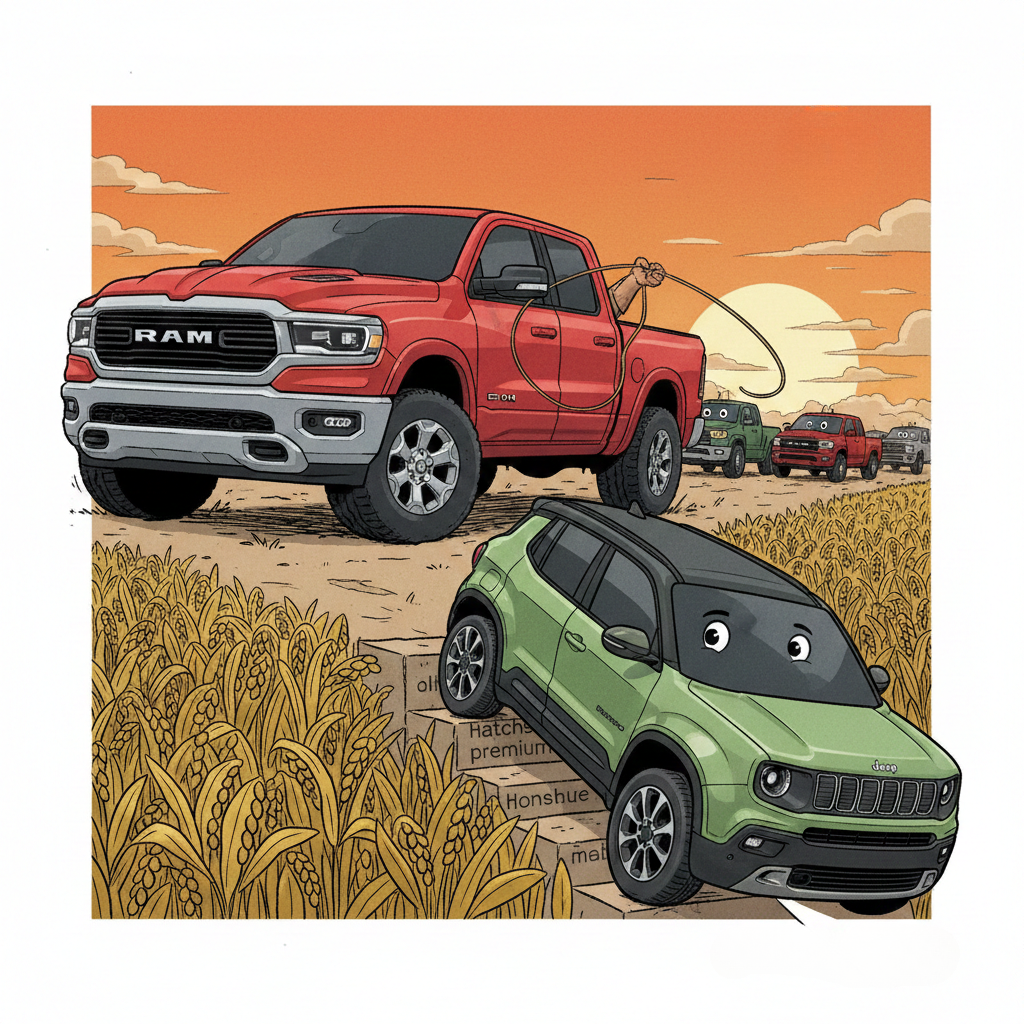O Xadrez da Stellantis 2026: Jeep Avenger e Ram Dakota chegam para blindar o market share e inflar margens.