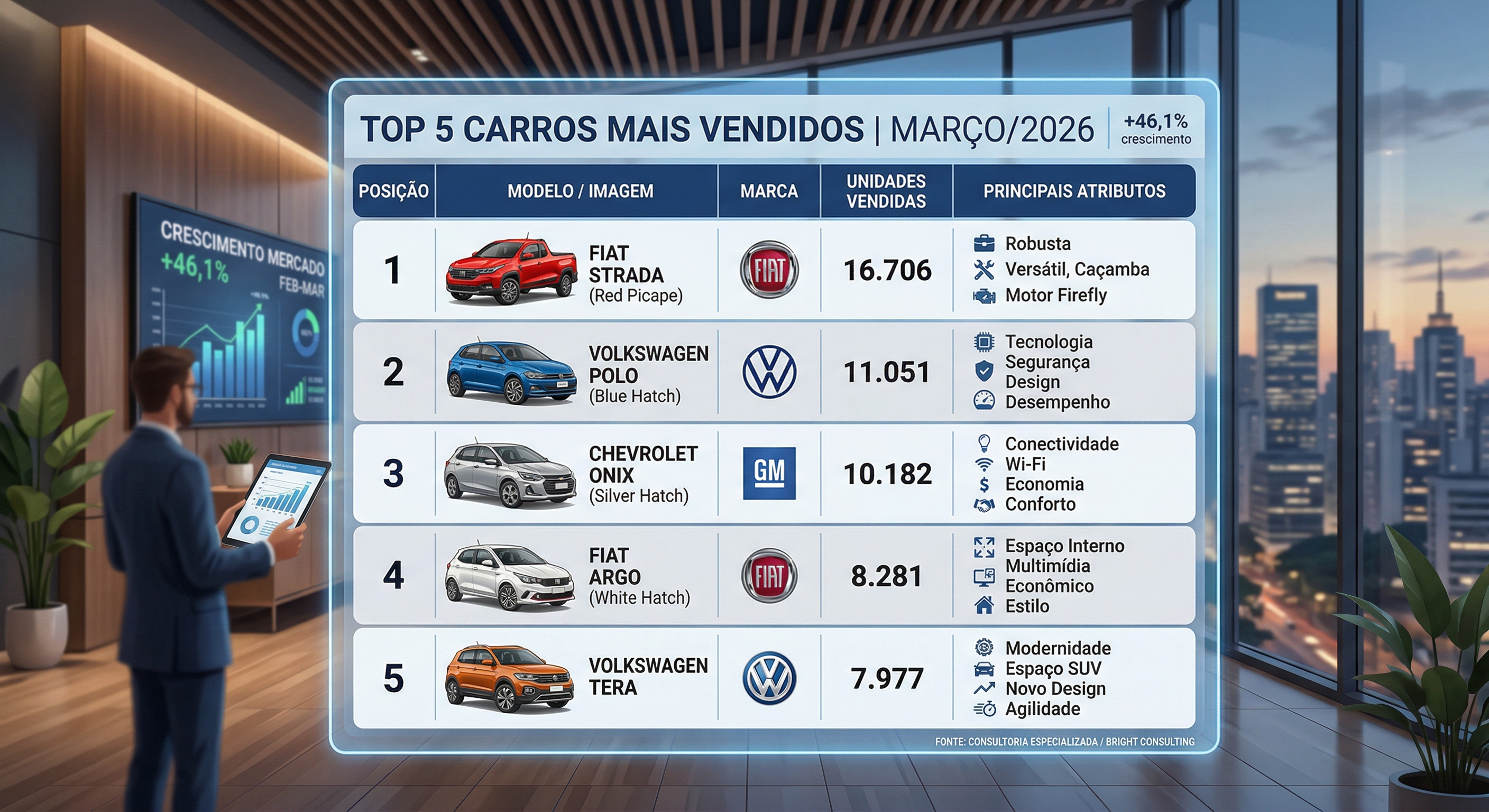 O Mercado Automotivo em 2026: Análise do Top 5 de Março e a Nova Realidade Brasileira