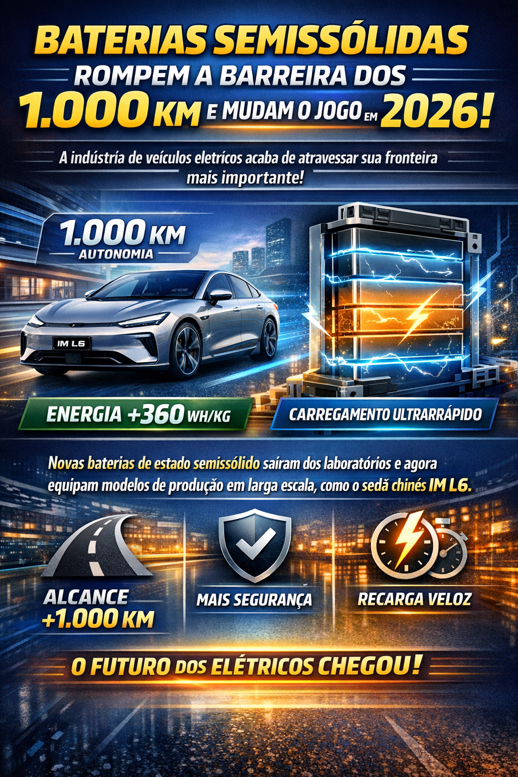 Baterias Semissólidas Rompem a Barreira dos 1.000 km e Mudam o Jogo em 2026