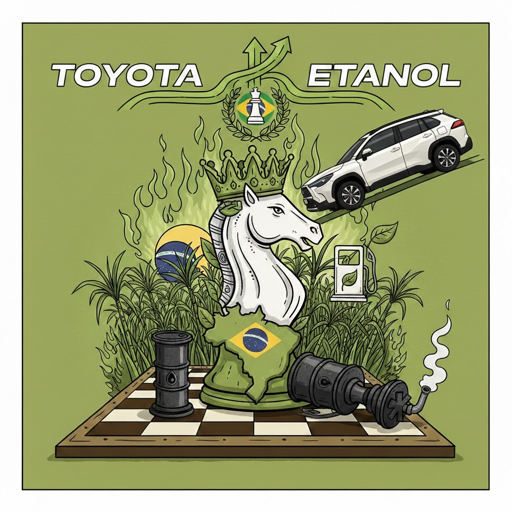 A Muralha Híbrida da Toyota: Por que o Etanol é o Xeque-Mate da Marca no Brasil