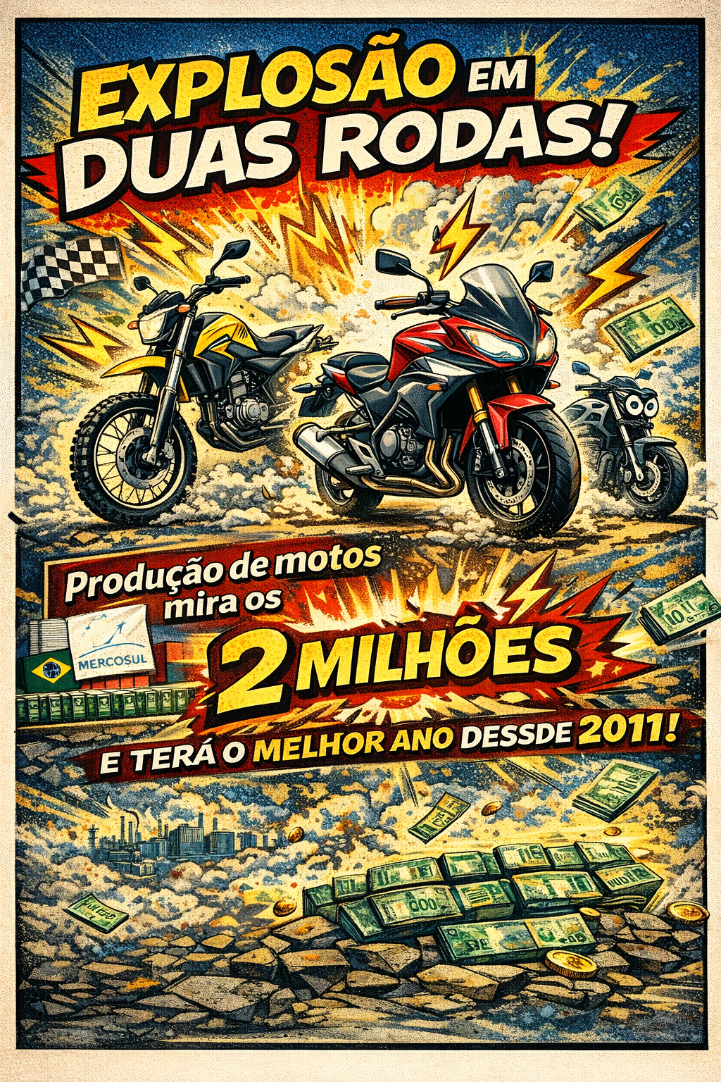 Explosão em Duas Rodas: Produção de motos mira os 2 milhões e terá o melhor ano desde 2011.